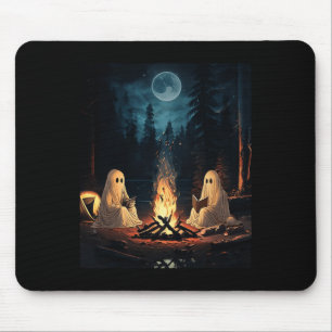 Halloween boek lezen Ghost Forest Camping Vintag Muismat