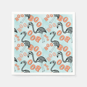 Halloween boeken   flamingo-skelet servet