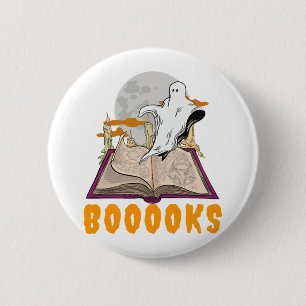 Halloween boeken. Spook lezen halloween Ronde Button 5,7 Cm