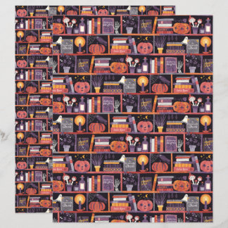 Halloween boekenplank plakboek papier