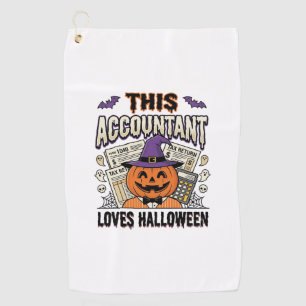 Halloween-boekhouder Funny Spooky Belastingseizoen Golfhanddoek