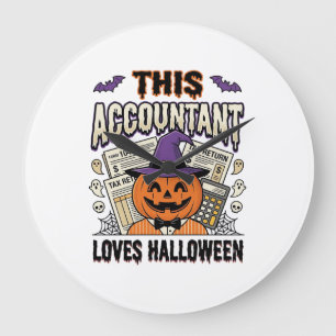 Halloween-boekhouder Funny Spooky Belastingseizoen Grote Klok