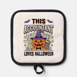 Halloween-boekhouder Funny Spooky Belastingseizoen Pannenlap