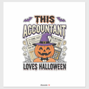 Halloween-boekhouder Funny Spooky Belastingseizoen Sticker