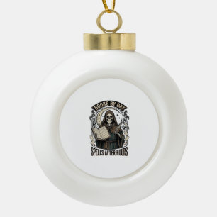 Halloween Boekhouder Heks Vintage Oogst Design_1 Keramische Bal Ornament