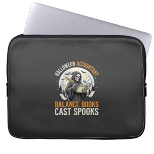 Halloween-boekhouder na donker laptop sleeve