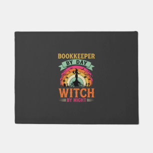 Halloween Boekhouder overdag Heks 's nachts Ontwer Deurmat