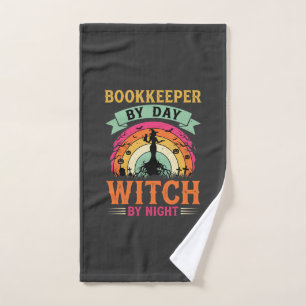 Halloween Boekhouder overdag Heks 's nachts Ontwer Handdoek