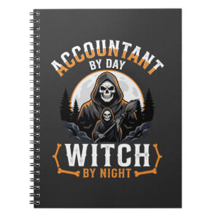 Halloween Boekhouder overdag Heks 's Nachts Ontwer Notitieboek