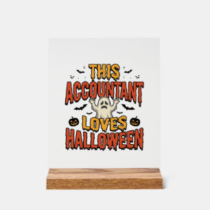 Halloween Boekhouder Vintage Ghost T-shirt Ontwerp Acryl Bord
