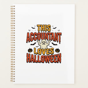Halloween Boekhouder Vintage Ghost T-shirt Ontwerp Planner