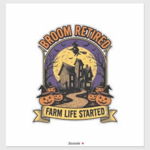 Halloween Boeren Shirt Spookachtige Verlaten Boerd Sticker