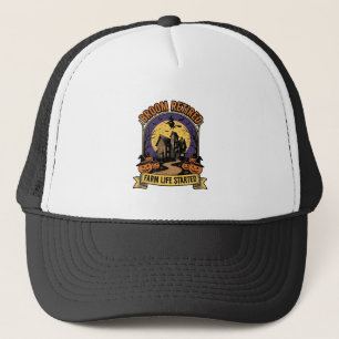 Halloween Boeren Shirt Spookachtige Verlaten Boerd Trucker Pet