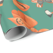 Halloween bogen oranje en zwart cadeaupapier (Rol Hoek)