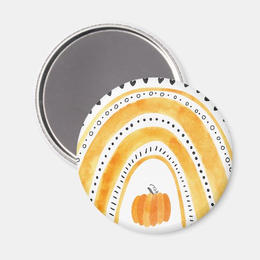 Halloween Boho Rainbow & Pumpkin Pattern Magneet (Voorkant / Achterkant)