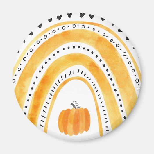 Halloween Boho Rainbow & Pumpkin Pattern Magneet (Voorkant)