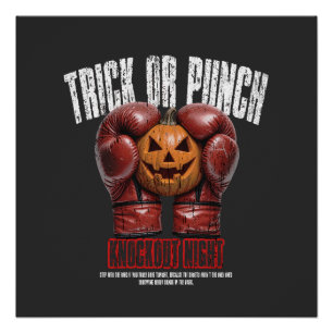 Halloween Bokswedstrijd Knockout Nacht Perfect Poster