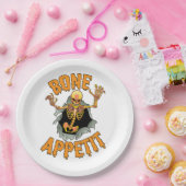 Halloween "Bone Appetit" Papier Borden Papieren Bordje (Feest)