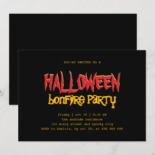 Halloween Bonfire Party Tiener Outdoor Zwart Geel Kaart