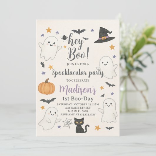 Halloween Boo Bash Spooktacular Party Kaart (Staand voorkant)
