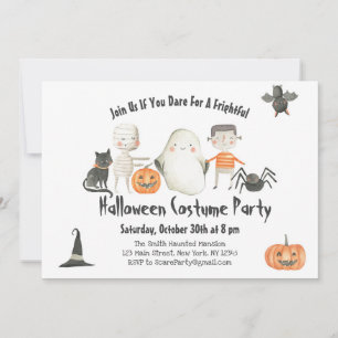 Halloween Boo Bash Uitnodiging-Kostuum Party-Spook Kaart