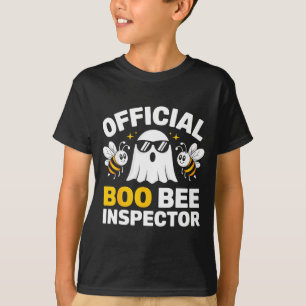 Halloween boo bij inspecteur grappig kostuum manne t-shirt