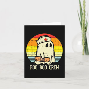 Halloween Boo Boo Crew Ghost Nurse Retro Halloween Kaart