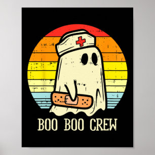 Halloween Boo Boo Crew Ghost Nurse Retro Halloween Poster