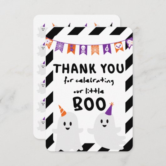 Halloween Boo Carte de remerciements (Devant / Derrière)