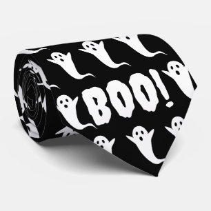 Halloween Boo ! Cravate noir blanc
