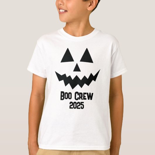 Halloween Boo Crew 2025 jack-o-lantern pumpkin T-shirt (Voorkant)