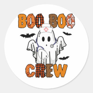 Halloween Boo Crew Nurse Birthday Ronde Sticker