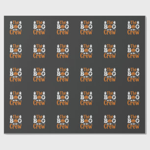 Halloween Boo Crew Spook Pompoen Kat Ontwerp Cadeaupapier