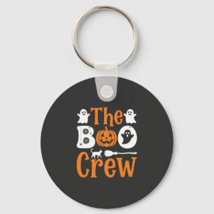 Halloween Boo Crew Spook Pompoen Kat Ontwerp Sleutelhanger