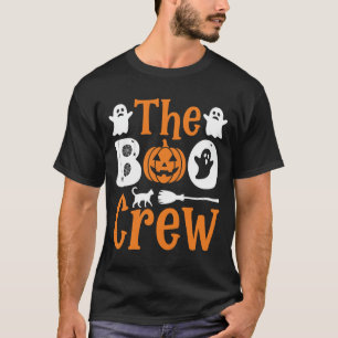 Halloween Boo Crew Spook Pompoen Kat Ontwerp T-shirt