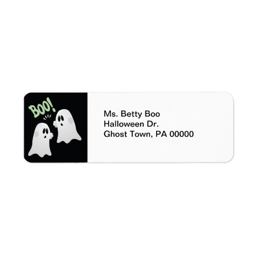 Halloween Boo! Geesten Retouradreslabels Etiket (Voorkant)