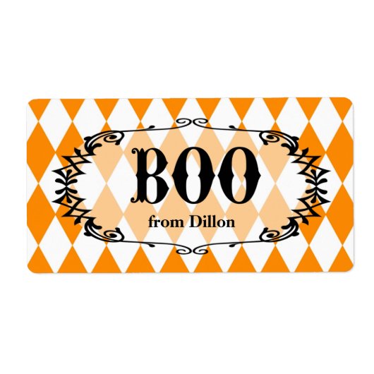 Halloween Boo Gepersonaliseerde Treat Bag Label (Voorkant)