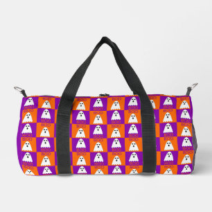 Halloween Boo Ghost Paars en Oranje Squares Plunjezak