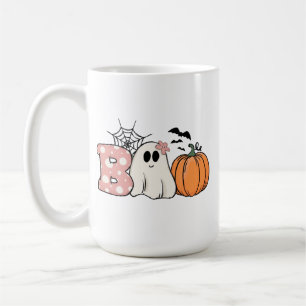 Halloween Boo Ghost Pumpkin Bats Cobweb Koffiemok