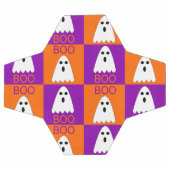 Halloween Boo Ghost Purple et Carrés orange (Plat)