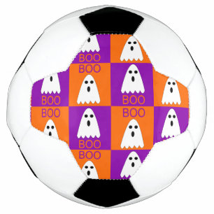 Halloween Boo Ghost Purple et Carrés orange