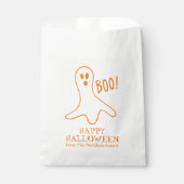 Halloween boo ghost sinaasappel wit aangepaste tra bedankzakje (Voorkant)