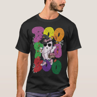 Halloween Boo Ghost Spooky Season Vintage Floral T-shirt
