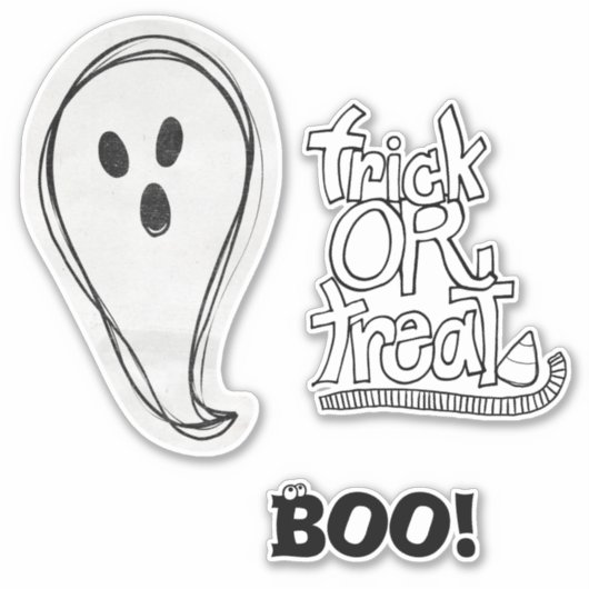 Halloween Boo Ghost Sticker (Voorkant)