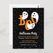Halloween Boo Ghosts Paarse Confetti Briefkaart (Voorkant / Achterkant)