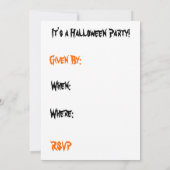 Halloween Boo ! Invitation de parti (Dos)