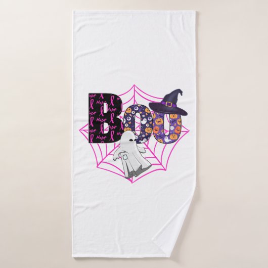 Halloween Boo octobre rose (Serviette de bain)