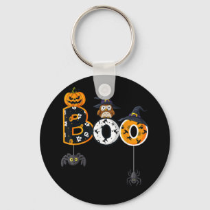 Halloween Boo Owl with Witch Pet Spiders Sleutelhanger