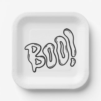 Halloween Boo. Papieren Bordje