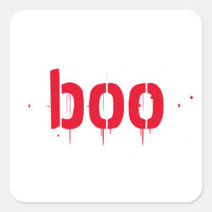 Halloween boo rouge sanglant autocollant carré eff